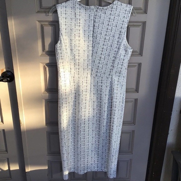 Enfocus Studio Dress Sz10 Wht Fitted Knee Length Zip Back Knit NWOT - Picture 2 of 11
